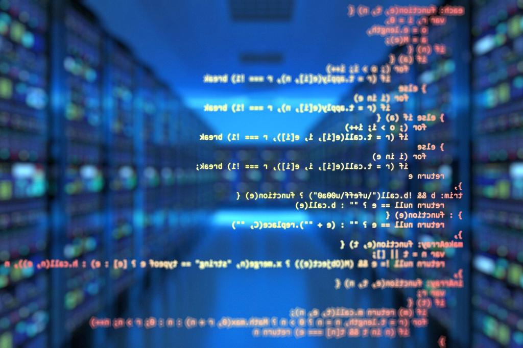 Data center floating in space with Earth in background